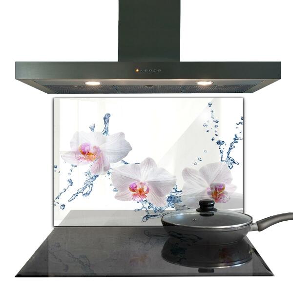 Keuken achterwand glas Waterdoordrenkte orchidee