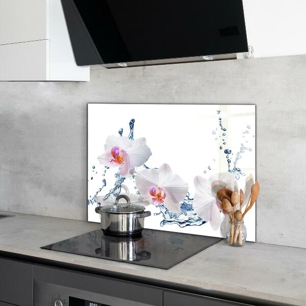 Keuken achterwand glas Waterdoordrenkte orchidee