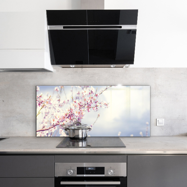 Foto achterwand keuken Delicate roze bloemen