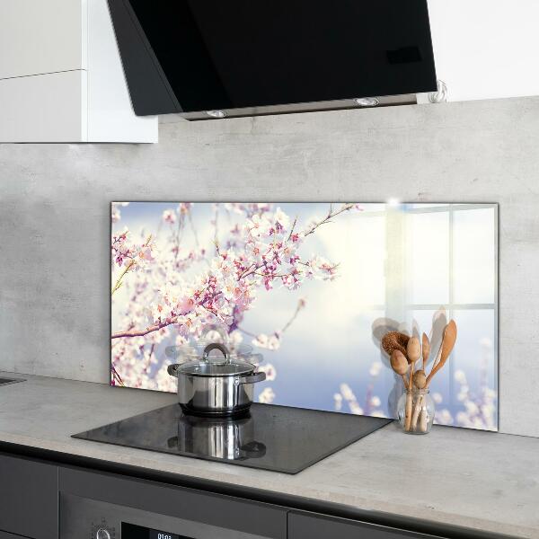 Foto achterwand keuken Delicate roze bloemen