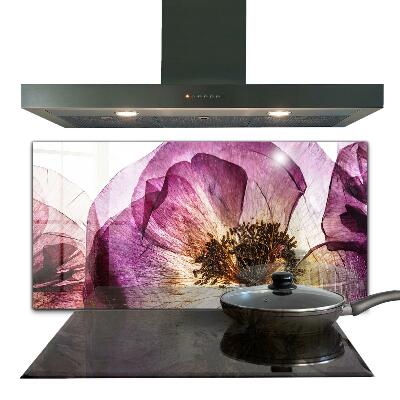 Keuken achterwand glas Details van delicate bloemen