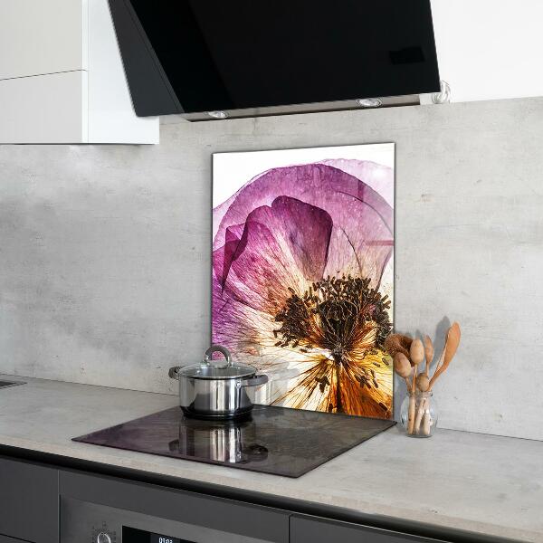 Keuken achterwand glas Details van delicate bloemen