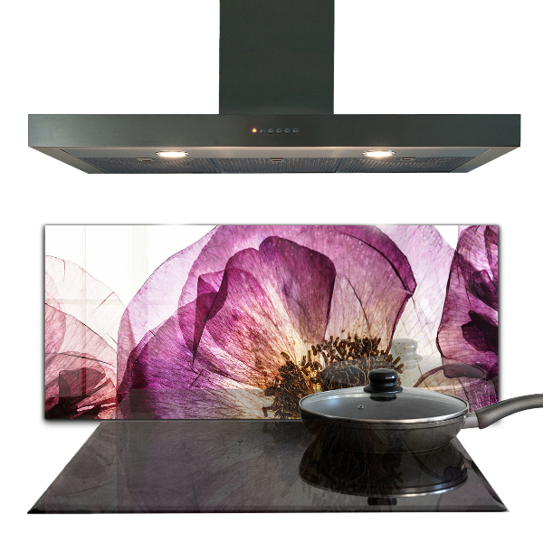 Keuken achterwand glas Details van delicate bloemen