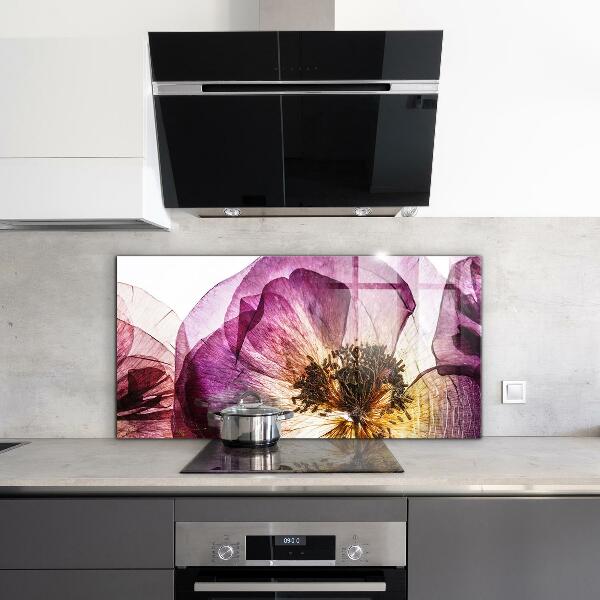 Keuken achterwand glas Details van delicate bloemen