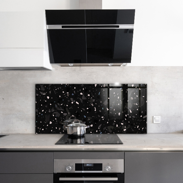 Spatscherm keuken glas Zwart marmer terrazzo terazzo