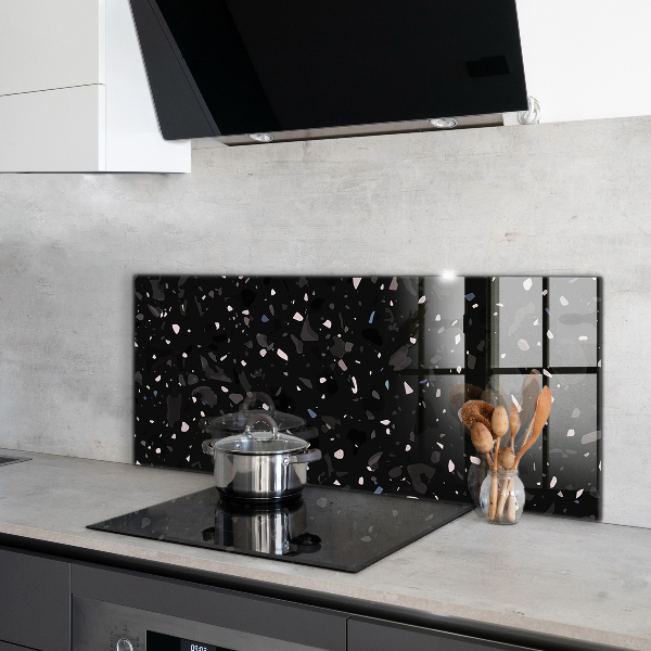 Spatscherm keuken glas Zwart marmer terrazzo terazzo
