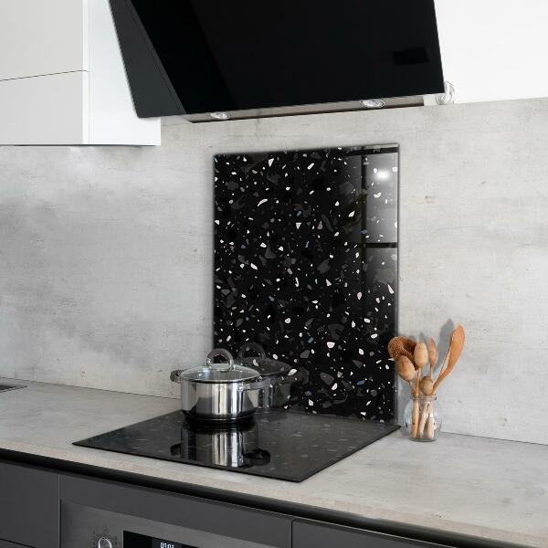 Spatscherm keuken glas Zwart marmer terrazzo terazzo