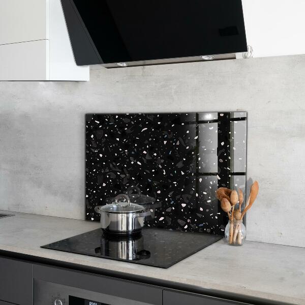 Spatscherm keuken glas Zwart marmer terrazzo terazzo