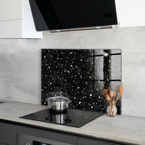 Spatscherm keuken glas Zwart marmer terrazzo terazzo