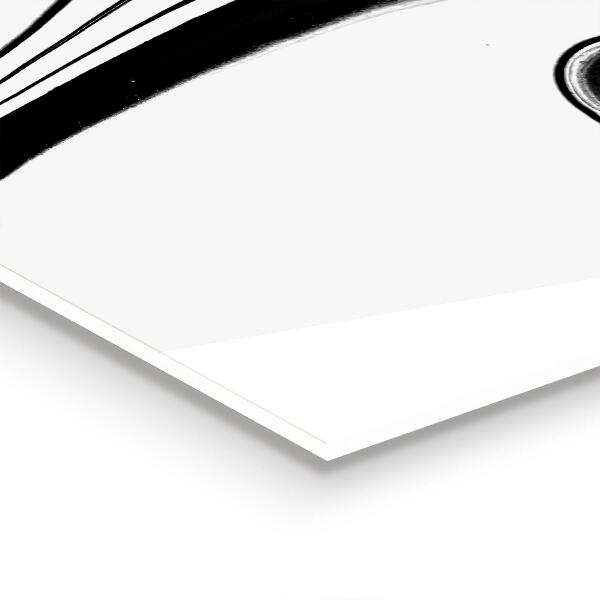 Keuken achterwand glas Wit marmer, zwarte lijnen