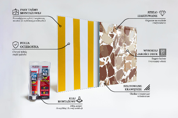 Spatscherm keuken glas Terrazzo natuursteen