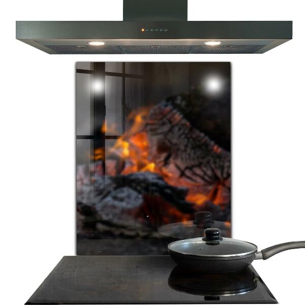 Spatscherm keuken glas Brandend vreugdevuur