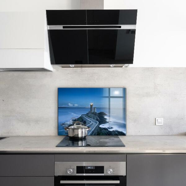 Achterwand keuken Vuurtoren bij zonsondergang