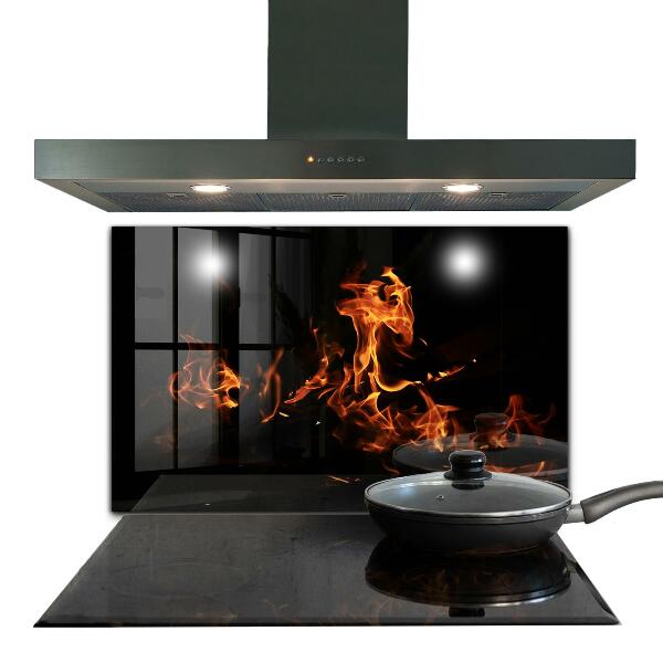 Achterwand keuken Vlammende kampvuur