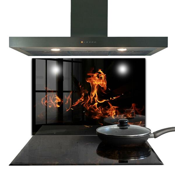 Achterwand keuken Vlammende kampvuur