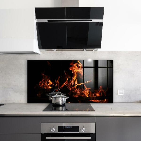 Achterwand keuken Vlammende kampvuur