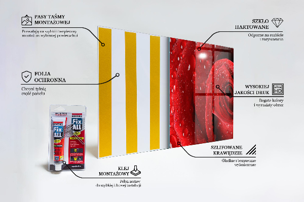 Foto achterwand keuken Dauwdruppels op een rode roos