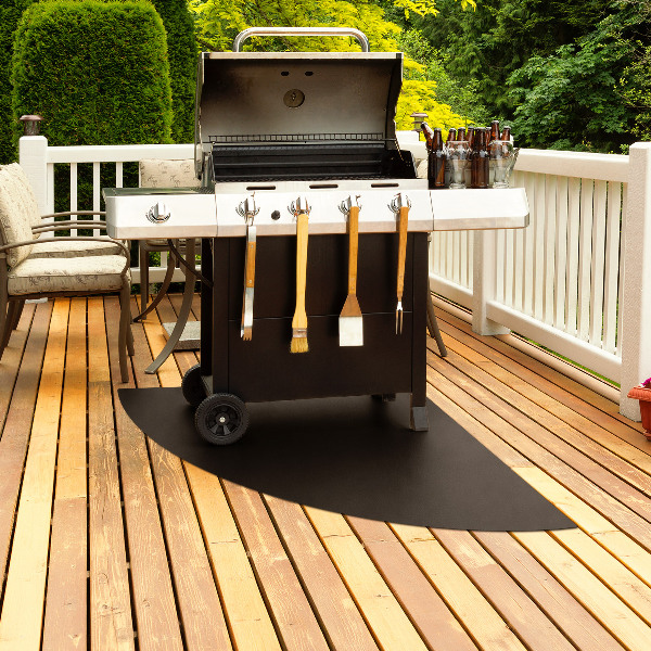 Kwartronde barbecue-onderlegger voor het terras 100x100 cm