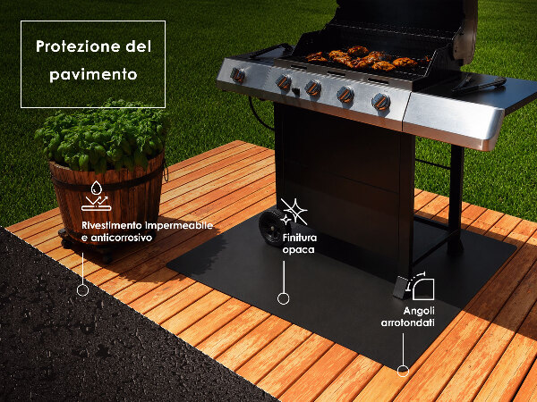 Halfronde metalen barbecue onderlegger 80x90 cm