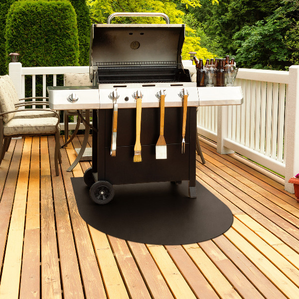Halfronde metalen barbecue onderlegger 80x90 cm