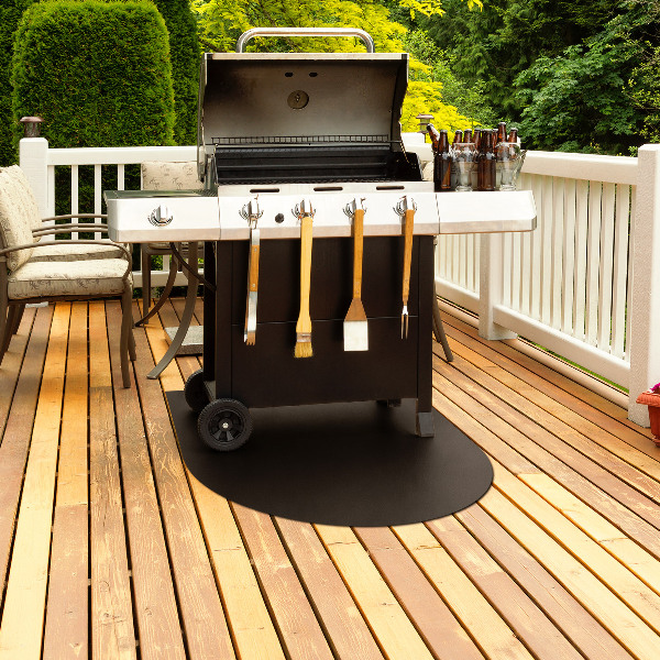 Halfronde vloerbeschermer voor de barbecue 80x70 cm