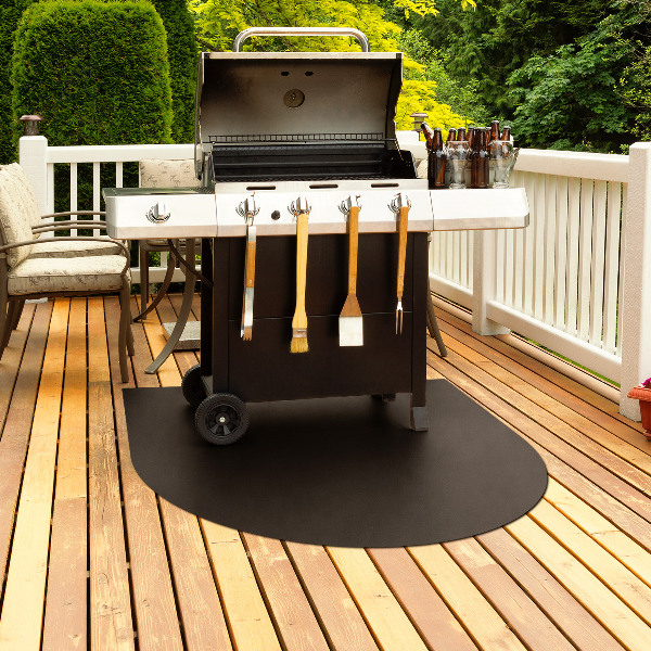 Halfronde stalen beschermplaat voor barbecue 100x100 cm