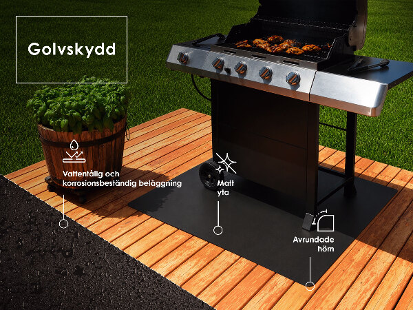 Rechthoekige bbq vloerbeschermer 100x70 cm