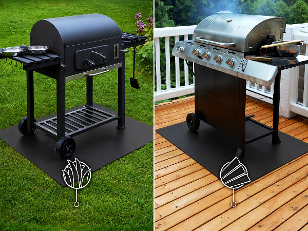 Rechthoekige bbq vloerbeschermer 100x70 cm
