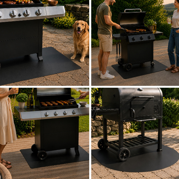 Rechthoekige bbq-grondplaat 100x80 cm