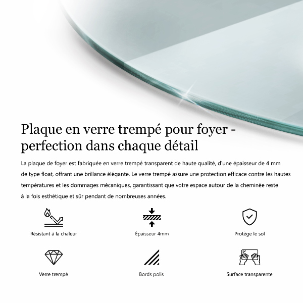 Vloerplaat voor kachel fi90 cm