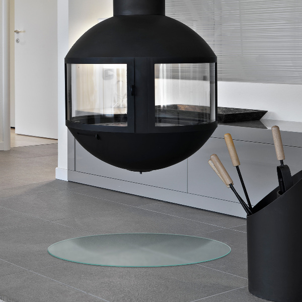 Ronde semitransparante plaat voor onder kachel fi80 cm