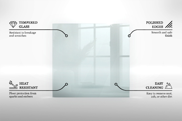 Vloerplaat voor houtkachel 60x40 cm