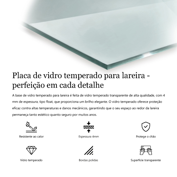 Vloerplaat voor houtkachel 80x60 cm