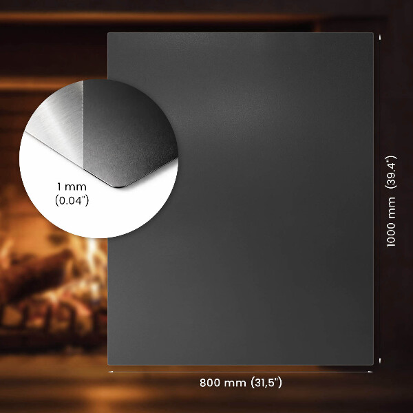 Kachel vloerplaat uit zwart staal 100x80 cm