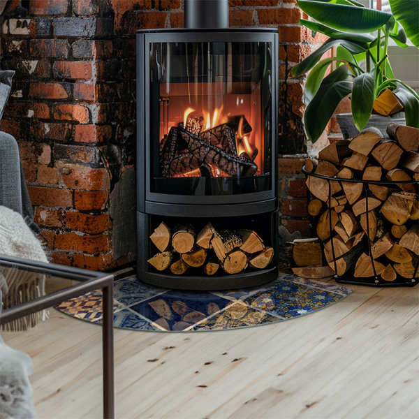 Plaat voor onder kachel Keramische tegelpatronen