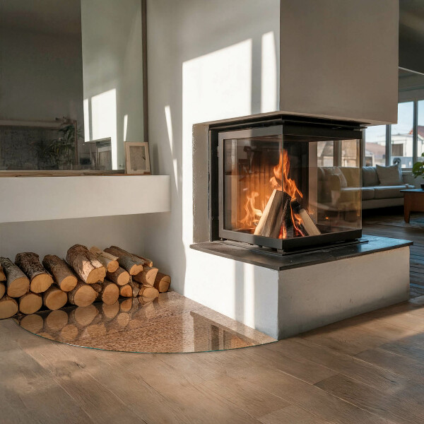 Vloerplaat voor houtkachel Natuurlijk houtpatroon