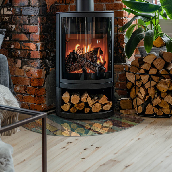 Plaat voor onder kachel Planken in verschillende tinten