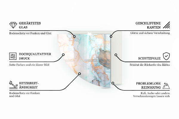 Plaat voor onder kachel 3D geometrisch patroon