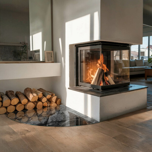 Plaat voor onder kachel Natuursteenpatroon