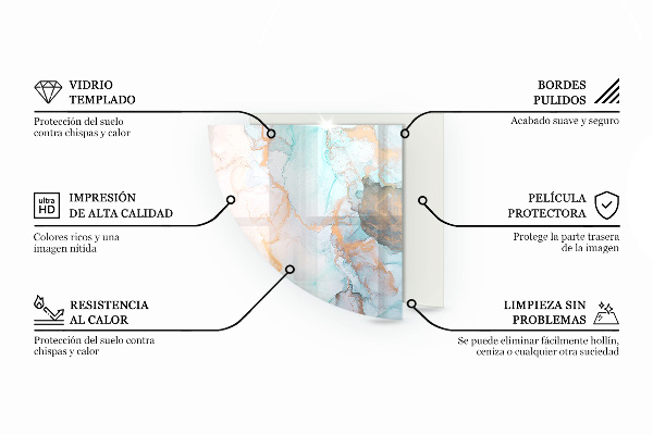 Vloerplaat openhaard Elegant marmer met aderen