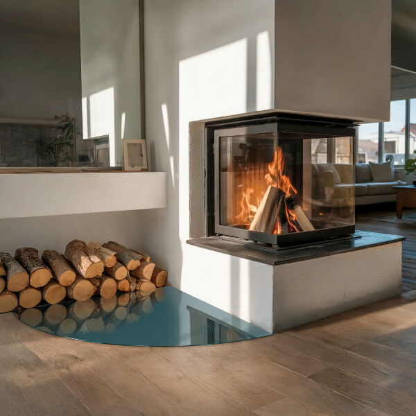 Vloerplaat voor houtkachel Zeekleur