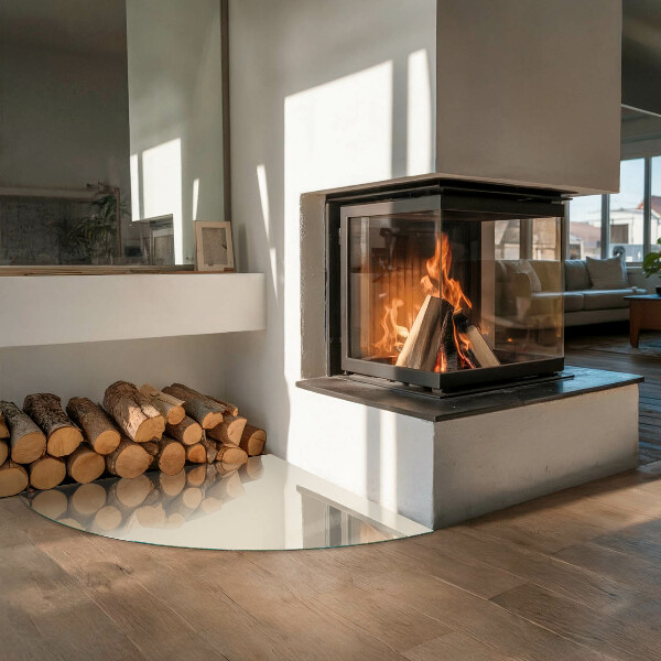 Plaat voor onder kachel Kleur beige