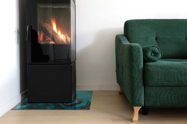 Vierkante vloerplaat voor kachel Abstract organisch patroon