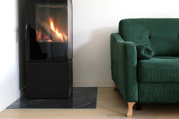 Vierkante vloerplaat voor kachel Steenoppervlaktetextuur