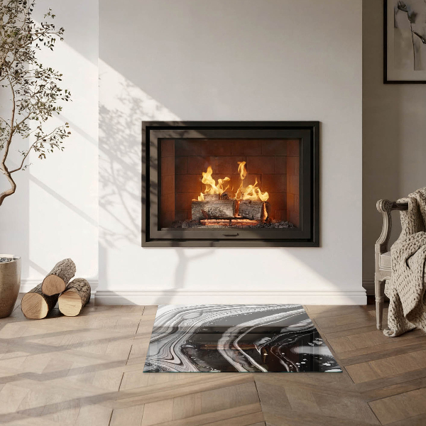 Vierkante vloerplaat voor kachel Abstracte golven en lijnen