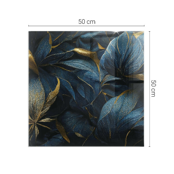 Vierkante vloerplaat voor houtkachel Elegante bladeren in textuur