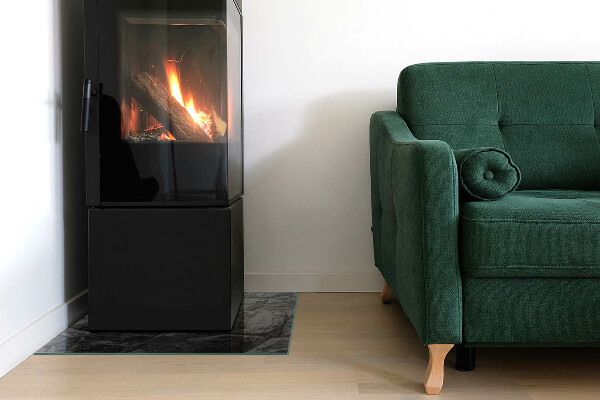 Vierkante vloerplaat voor houtkachel Natuursteenpatroon