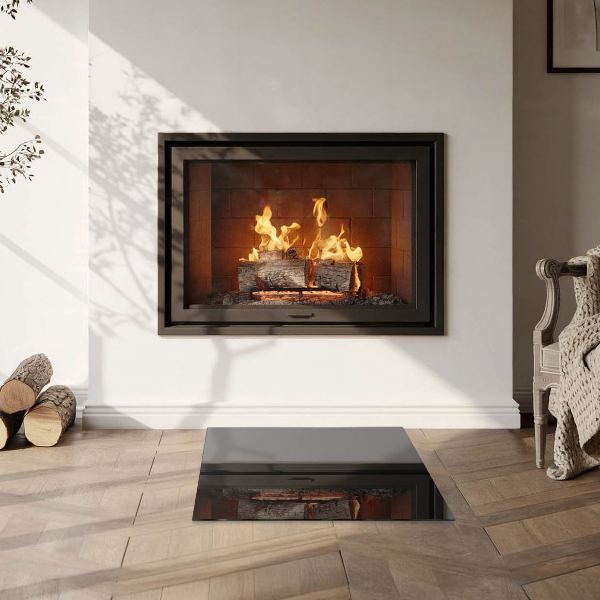 Vierkante vloerplaat voor kachel Kleur Zwart