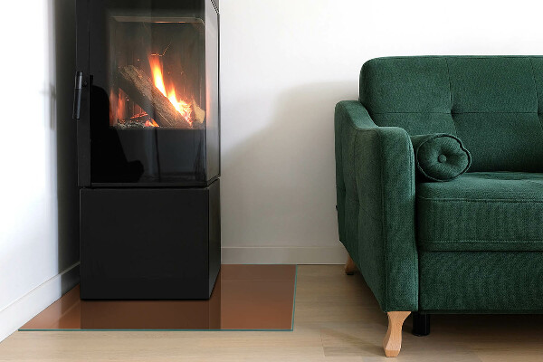 Vierkante vloerplaat voor kachel Kleur Bruin