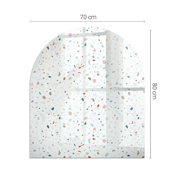 Halfovale plaat voor onder kachel Patroon met kleine vormen